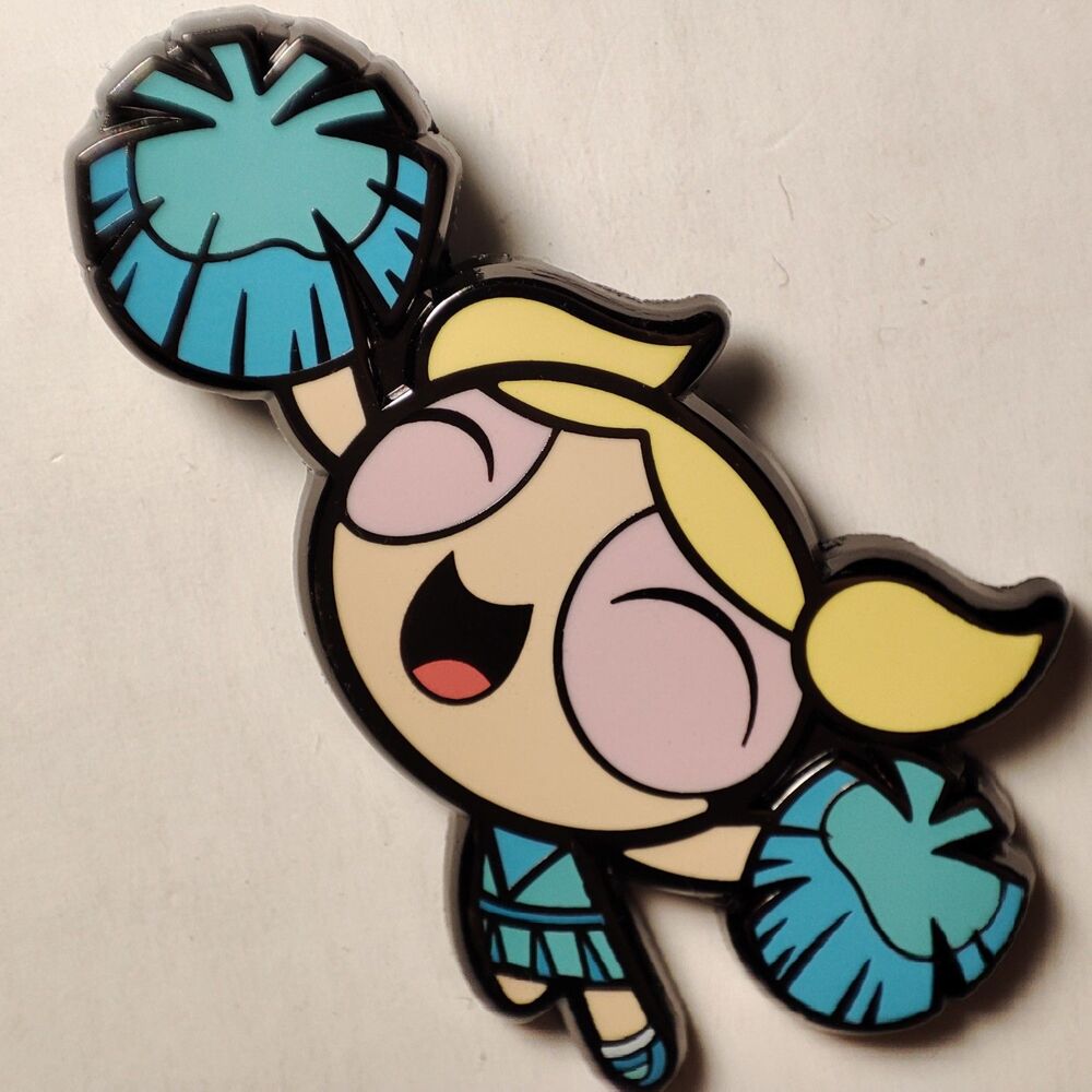 The Powerpuff Girls Cheerleader Bubbles Enamel Pin Official Cartoon Badge